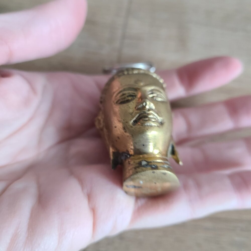 Brass Buddha head keychain or pendant. - Picture 7 of 8